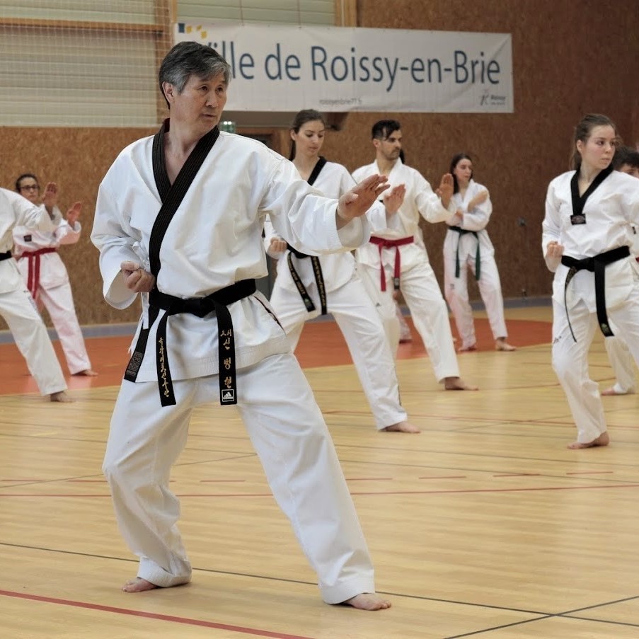 le Grand-Maître Shin Byung-Hyun montre un blocage